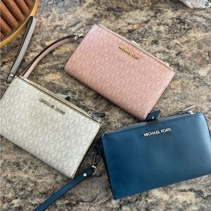Michael Kors Wristlet Wallet - Pink, Cream & Blue